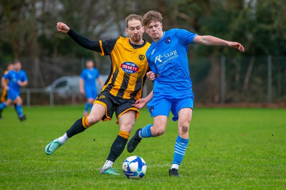 Bournemouth Sports in black and gold scored seven goals in Dorset Premier League win over Wimborne Town Reserves