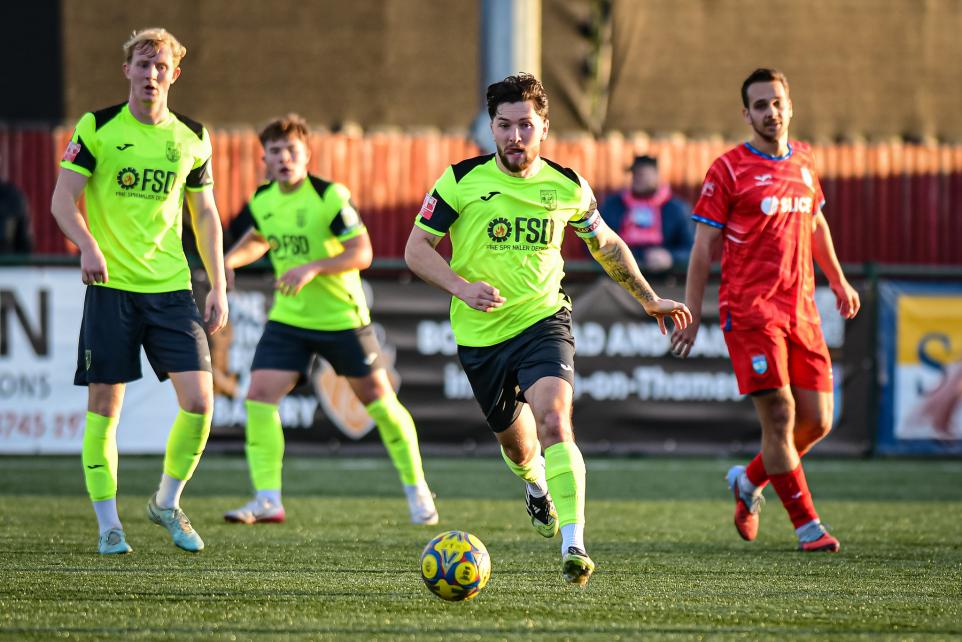 Weymouth captain Tom Bearwish in action against Walton & Hersham during a Southern League Premier South match